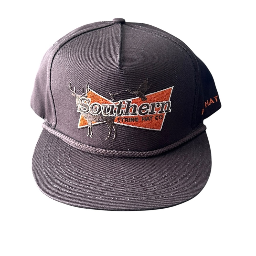 Southern String Hat Co Brown‎ Rope Hat Snapback – Deer & Duck Logo – Adjustable